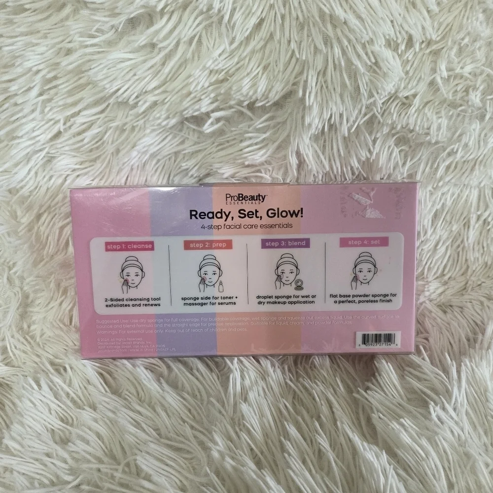 ProBeauty Essentials Ready, Set, Glow! 4 Step Facial Care Essentials Sponges